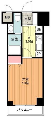 HF八王子レジデンス(1K/7階)の間取り写真