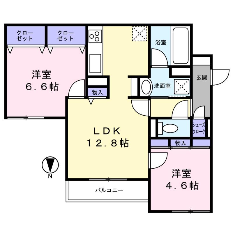 クラシスト新金岡(2LDK/2階)の間取り写真