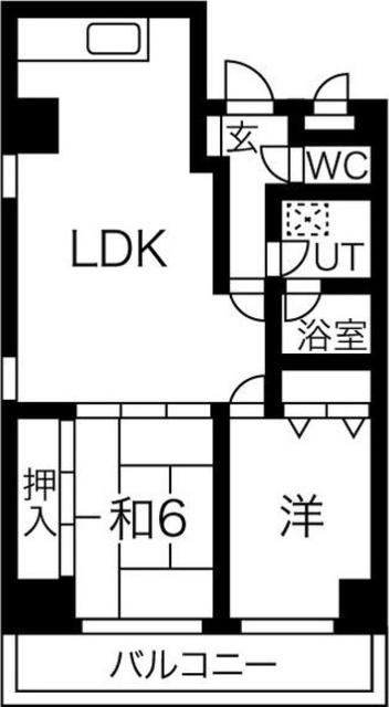 ルピナス伏見(2LDK/5階)の間取り写真
