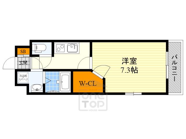 レジュールアッシュ江坂(1K/8階)の間取り写真