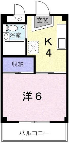 シティハイツ西本YS(1K/2階)の間取り写真
