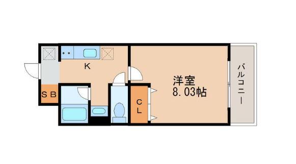 アスコット木ノ下(1K/4階)の間取り写真