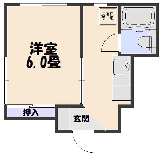 コーポサンアロウ(1K/2階)の間取り写真