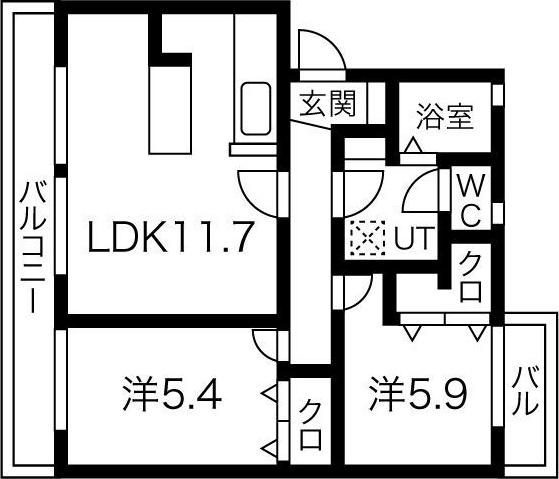 アールベロ(2LDK/2階)の間取り写真