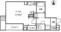 ミラクルセブン江坂(1K/7階)の間取り写真