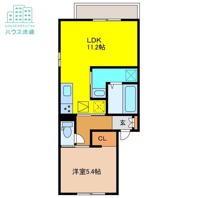 LUSSOIV A棟(1LDK/1階)の間取り写真