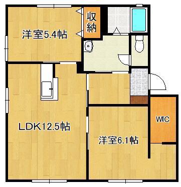 ファーネス C棟(2LDK/1階)の間取り写真
