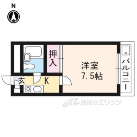 サウザンポイント(1K/3階)の間取り写真
