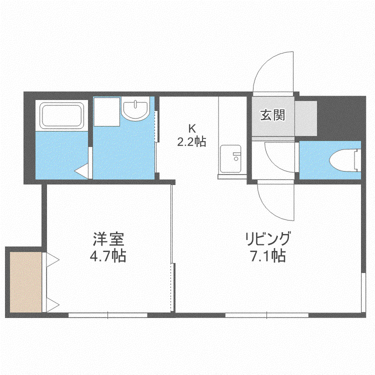 PREMIERE(1LDK/4階)の間取り写真