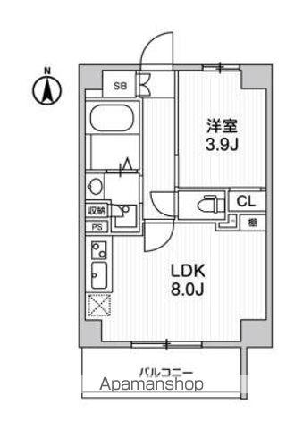 ルネサンスコート東新宿(1LDK/7階)の間取り写真