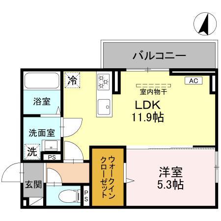 SOPHIA II A(1LDK/2階)の間取り写真