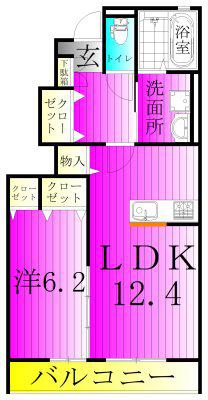 セルティスII(1LDK/1階)の間取り写真