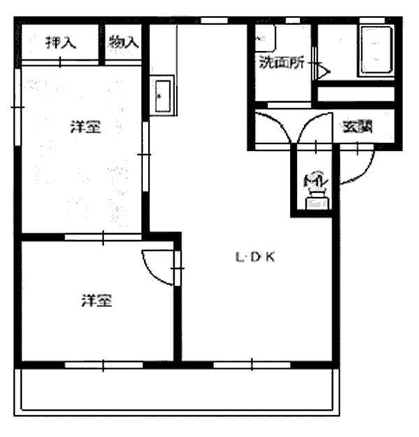バリュージュリバータウン(2LDK/1階)の間取り写真