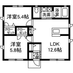 MハウスII(2LDK/1階)の間取り写真