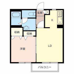 シャーメゾン延末(1LDK/2階)の間取り写真
