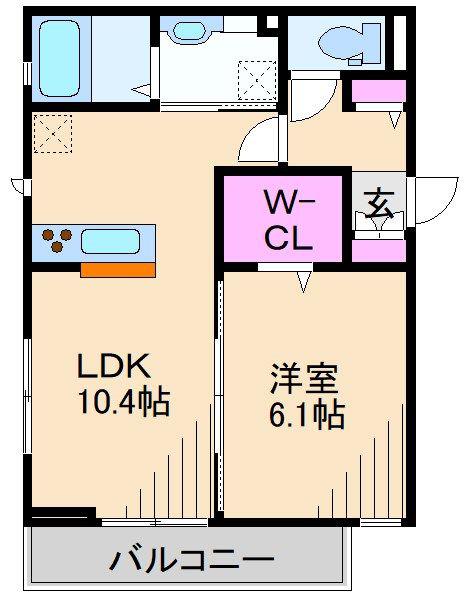 HIレジデンス(1LDK/3階)の間取り写真