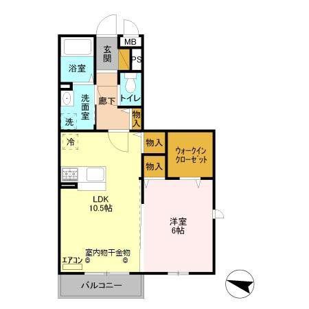 ソラシエスタ(1LDK/3階)の間取り写真