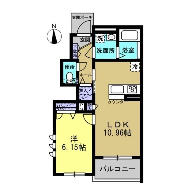 コンフォール新川崎(1LDK/1階)の間取り写真