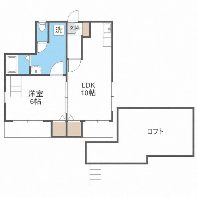 アネックス大濠(1LDK/2階)の間取り写真