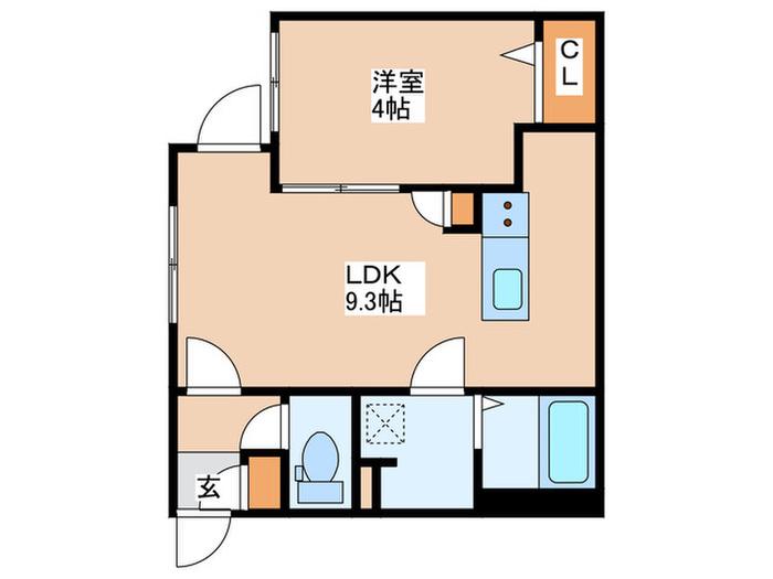 アルファスクエア西28(1LDK/2階)の間取り写真