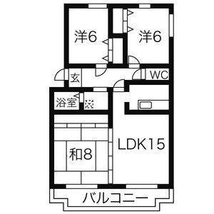 メゾンT&T(3LDK/1階)の間取り写真