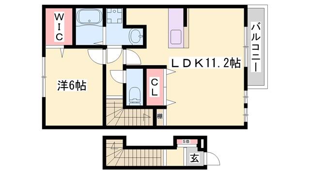 ビサイド・シーII(1LDK/2階)の間取り写真