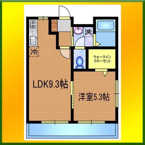 ハイツHATSU(1LDK/2階)の間取り写真