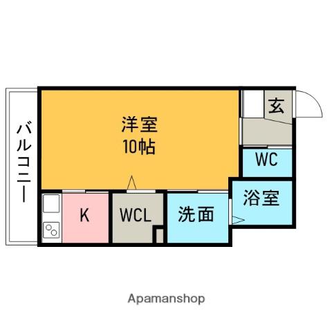 ヴィータ(1K/1階)の間取り写真