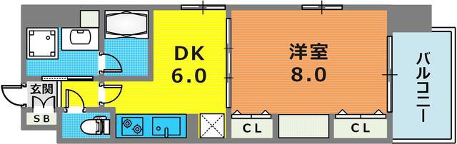 KAISEI神戸海岸通第2(1DK/2階)の間取り写真