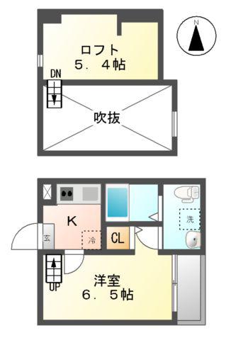 パルテンツァ志賀本通(1K/1階)の間取り写真