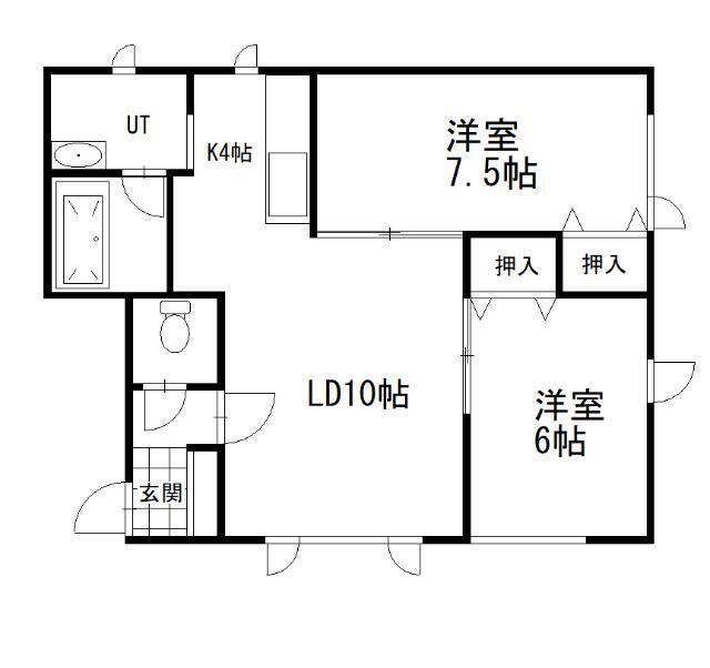 ピュアライフあかつき(2LDK/1階)の間取り写真