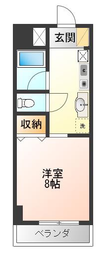 ヒューマンハイツ(1K/3階)の間取り写真