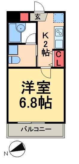 アーデンコート南砂(1K/3階)の間取り写真