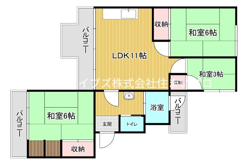 コーポ千石3号館(3LDK/2階)の間取り写真