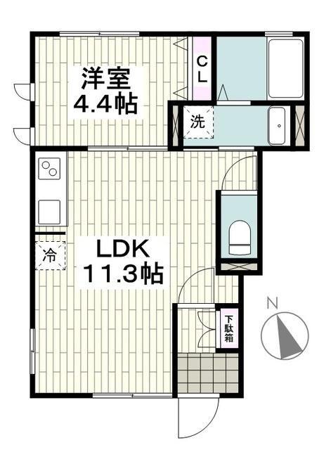ケラスス(1LDK/1階)の間取り写真