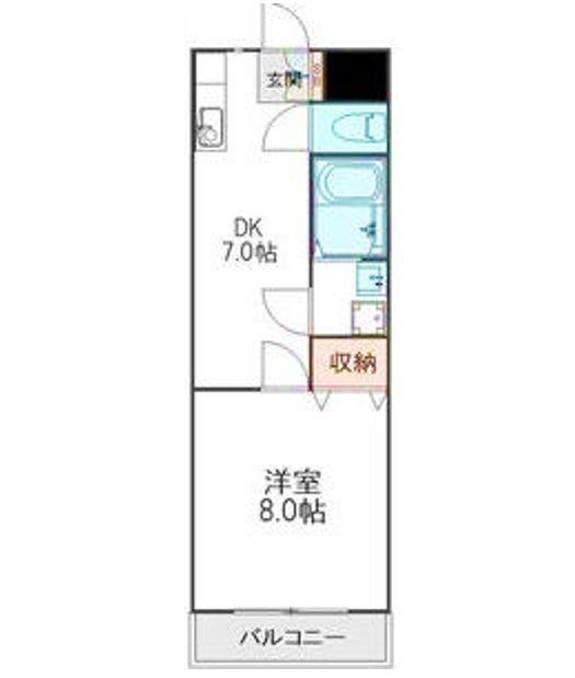 シャトル明原(1DK/2階)の間取り写真