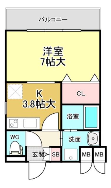 豊里セレニテ(1K/3階)の間取り写真