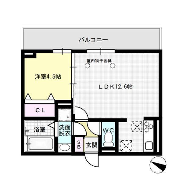 D-ROOM野間大池(1LDK/2階)の間取り写真
