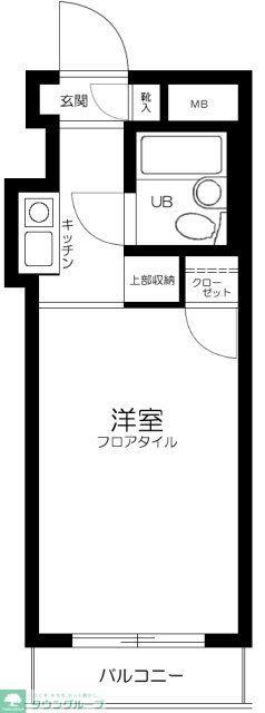 スカイコート品川第2(1K/3階)の間取り写真