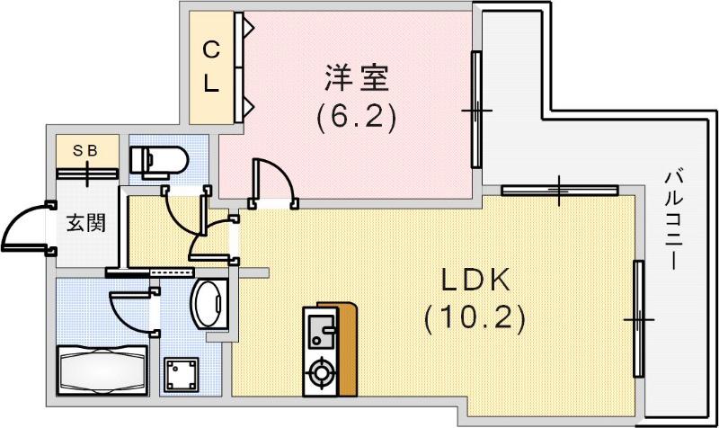 パンプキンC(1LDK/8階)の間取り写真