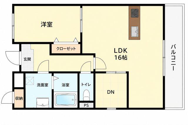 サクシード(1LDK/3階)の間取り写真