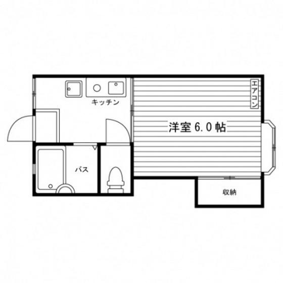 メゾンドジュネス(1K/2階)の間取り写真