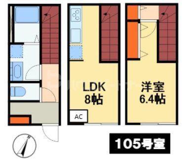 MOK-TERRACE流山セントラル(1LDK/1階)の間取り写真