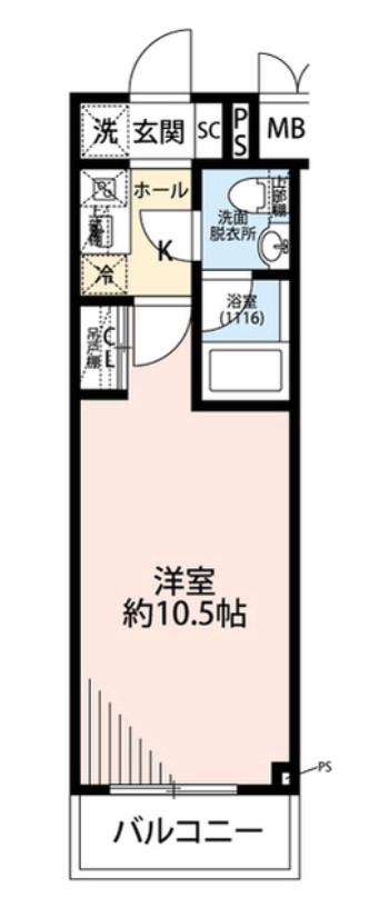 プレール・ドゥーク中板橋II(1K/4階)の間取り写真