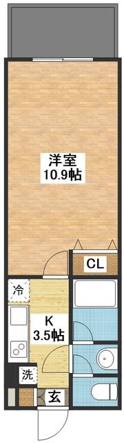 ドゥグラン幸町(1K/15階)の間取り写真