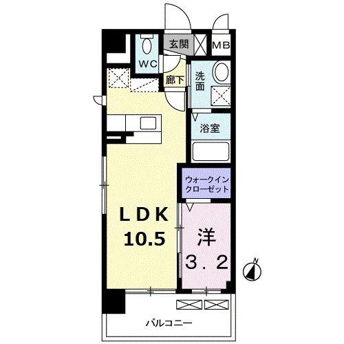 カトレアII(1LDK/1階)の間取り写真