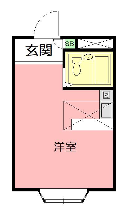 ベルピア伊勢原1-1(ワンルーム/1階)の間取り写真