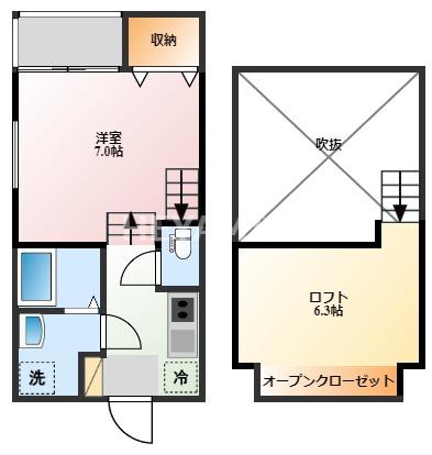 MODERN PALAZZO 戸町S.R(1SK/2階)の間取り写真