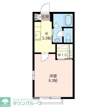 PAGEⅠVILLA(1K/2階)の間取り写真