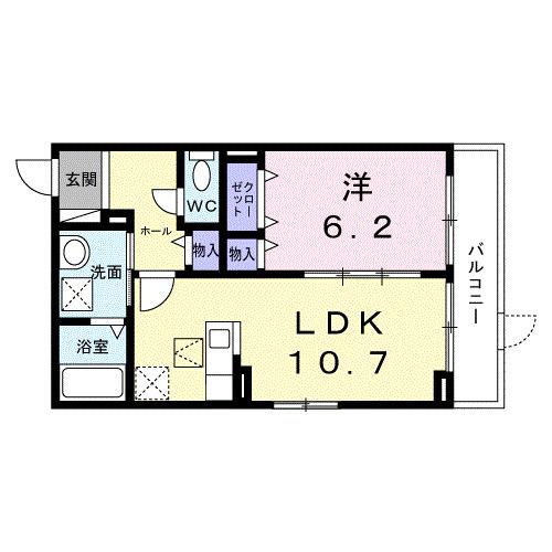 アビタ諸福(1LDK/1階)の間取り写真